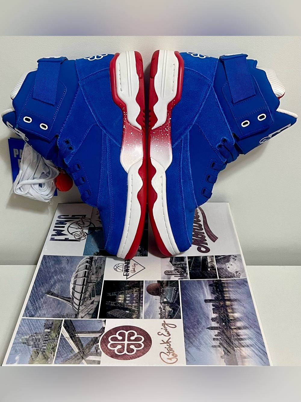 Ewing Athletics 33 Hi Montreal Blue & Red Basketball Sneakers - Picture 7 of 11